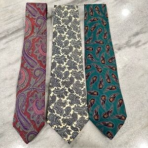 Vintage Silk Ties Bundle Set Paisley Saks Fifth Avenue
